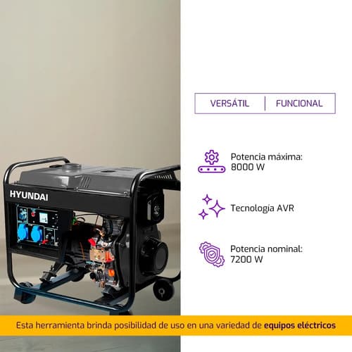 Generador Hyundai 080g 8 Kw Trifásico Con Tecnología Avr