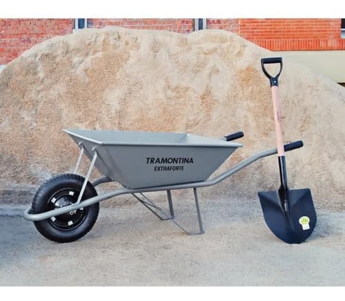 Carretilla Calibrada 65l C/rueda Maciza Tramontina 77714/235 Gris