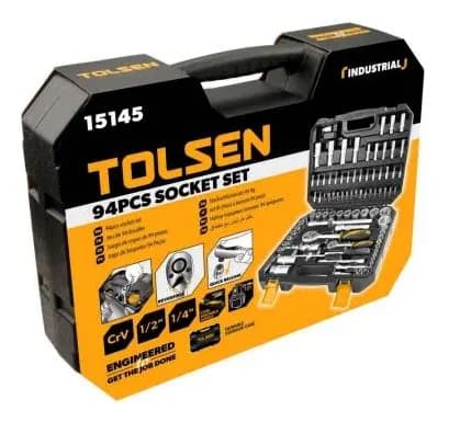 Set Dados 1/4-1/2 94 Pcs. 1/2 Y 1/4 Calidad Premium 15145 Cromado