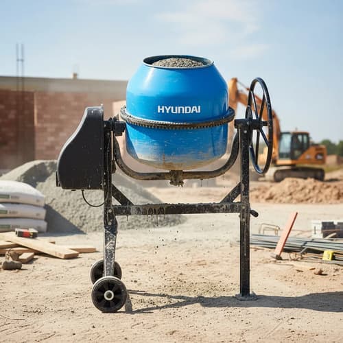 Hormigonera Mezcladora Hyundai 650w, 180 Litros, Volante