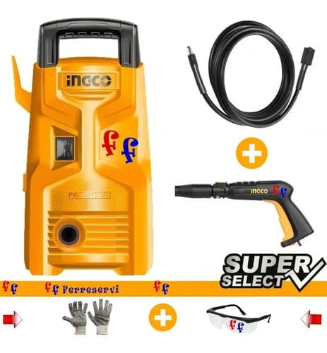 Hidrolavadora Eléctrica Ingco Hpwr12008 Naranja De 1.2kw Con 90bar De Presión Máxima - 50hz/60hz 50 Hz/60 Hz