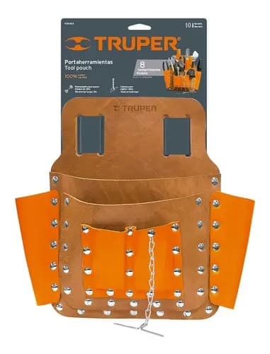 Porta Herramientas De Cuero, 8 Compartimentos, Truper, 11511