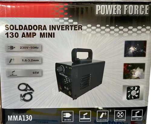 Soldadora Inverter130 Amp Force Power Color Negro Frecuencia 50