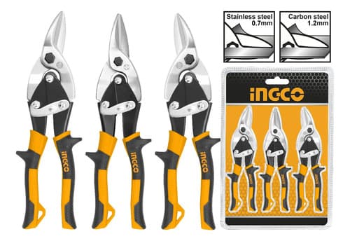 Kit 3 Tijeras Para Chapa 10 Pulgadas Ingco Htsnk0110
