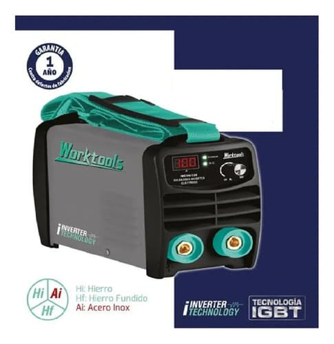 Soldadora Inverter Electrodo 100amp Worktool Gris