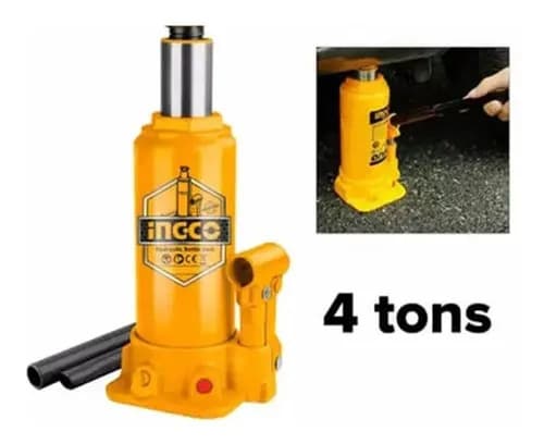 Gata Hidráulica Tipo Botella Ingco Industrial 4 Toneladas