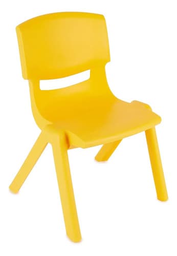 Silla Plástica Infantil Amarilla Tushop Apilable Con Apoyabrazos Amarillo Sin Tapizado