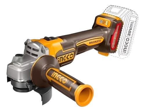 Amoladora 20v Brushless 4 1/2 115m Ingco Cagli21154 Naranja Claro