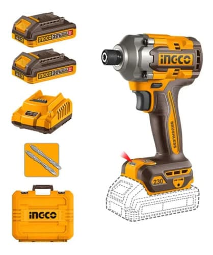 Atornillador De Impacto A Batería Ingco Cirli2023-4 Color Naranja Frecuencia 50 Hz/ 60 Hz