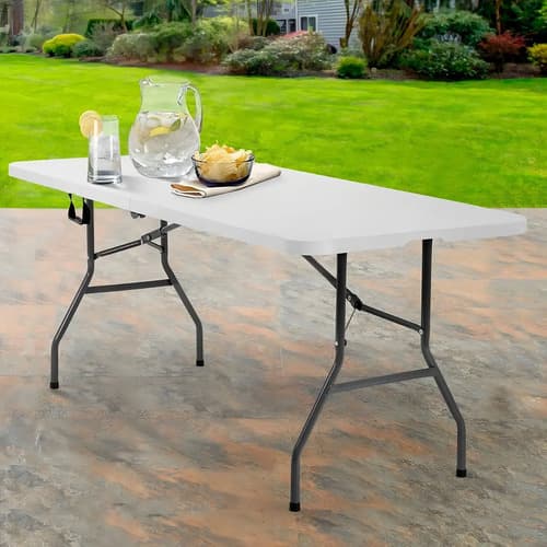 Mesa Plegable Swiss Armor Plástico Acero Blanco 180cm Para Exterior