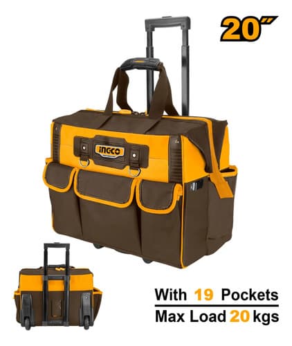 Bolso Valija Rolling Rigida 20 Porta Herramientas C/ 19 Bols Naranja Claro