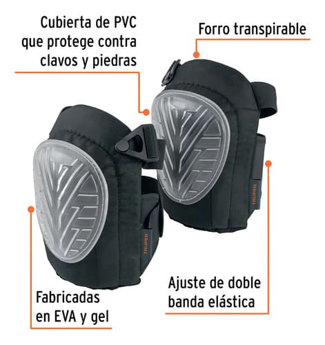 Rodilleras Profesionales Pvc Bandas Elastizada Truper Rod-x