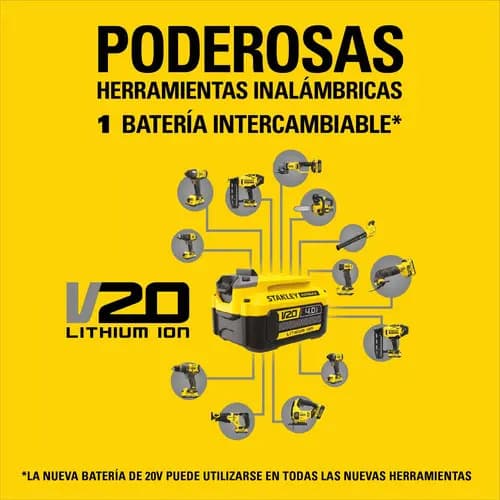 Kit Taladro Percutor 20v+2 Bats+maleta Stanley Scd711c2k-b2 Color Amarillo/negro