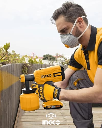 Pistola Pintar P20s A Bateria Ingco Csgli2003 Naranja