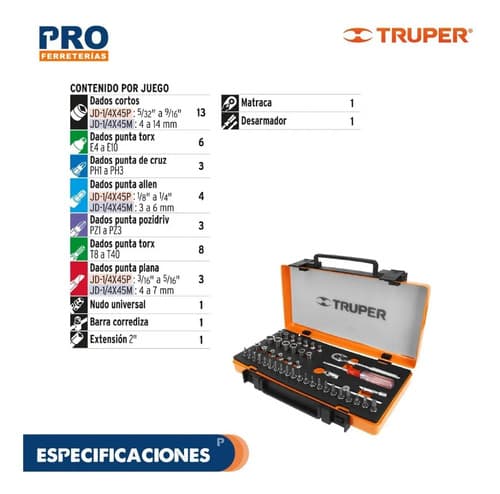 Juego De Herramienta Para Mecánico, Mm, 45 Piezas 13939