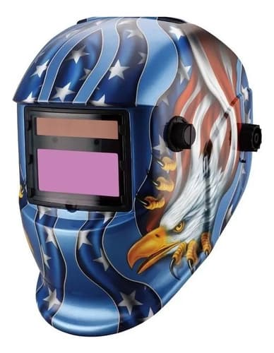 Careta Soldar Electronica Aguila Herramienta Casco Ajustable Color Azul