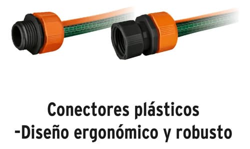 Manguera Jardin Reforzada Conexiones Plásticas 10 Mts Truper Verde