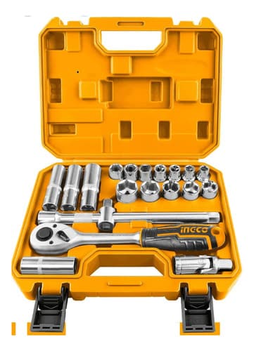 Set Juego 20 Pc Dados Milimetrico Enc 1/2 Ingco Hkts12201
