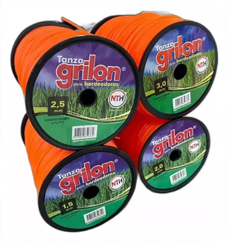 Tanza Grilon Cuadrada De 2 Mm X 230 M Para Bordeadoras Naranja