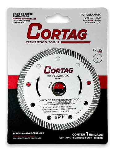 Kit 4 Disco Diamantado Turbo 110mm Cortag Blanco Fino