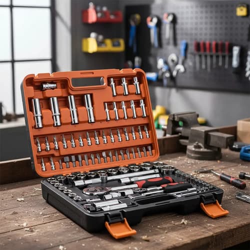 Caja Herramientas Set Kit Juego Dados Chicharra Llaves Corona 94 Piezas Tecnopro