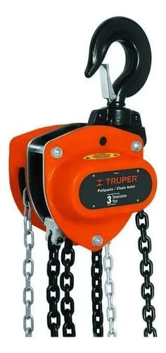 Aparejo Manual De Cadena Truper Pol-3 De 3000kg Con Cadena De 6.7m