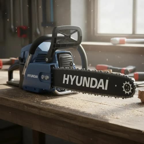 Motosierra A Nafta Hyundai 52cc Azul Rey Turbo 600 2.5hp