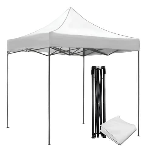 Carpa Toldo Techo De Lona Estructura Acero Reforzado 3x3 M. Color Blanco