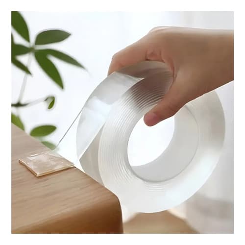 Cinta Adhesiva Doble Faz Transparente De 1 M Para Uso Multipropósito