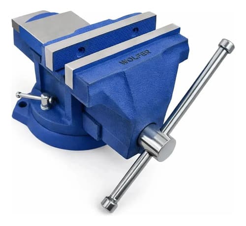 Morsa De Banco N° 4 Industrial Reforzada Profesional 100mm Azul