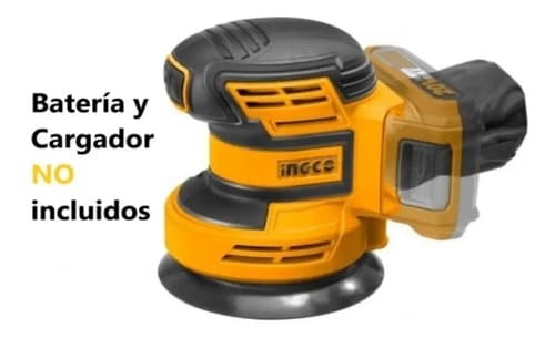 Lijadora Roto Orbital 20v Ingco 125 Mm (5´´) Inalámbrica Amarillo