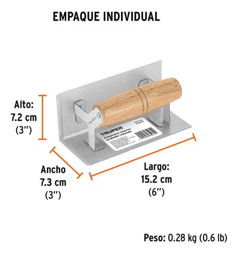 Llana Esq.90° 6×2 1/2 Ángulos Interior Redon Truper Esq-61
