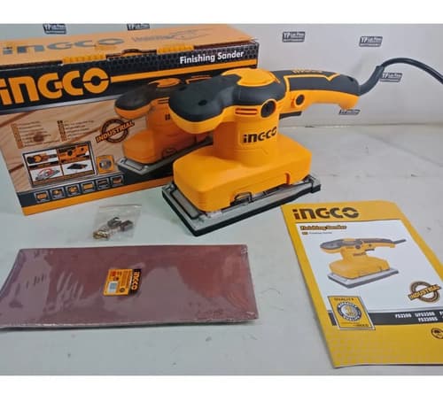 Lijadora Orbital Ingco 320w, Base Rectangular, 5 Lijas. Hnt Naranja 50 Hz/60 Hz