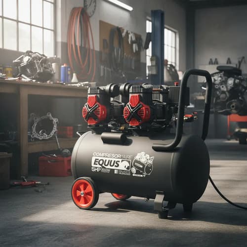 Compresor Sin Aceite Silencioso 5 Hp 100l Equus Rojo 50hz - Rojo - 50hz