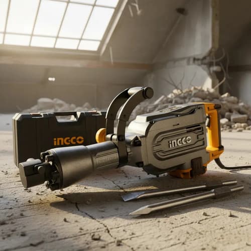 Ff Martillo Demoledor Ingco 16kg 1700w Hexagonal 30mm Valija Amarillo