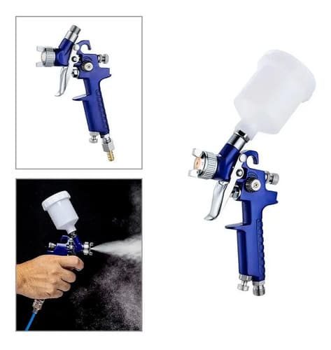 Pulverizador 600ml Ajustes Precisos Ideal Pintura Moto E Azul