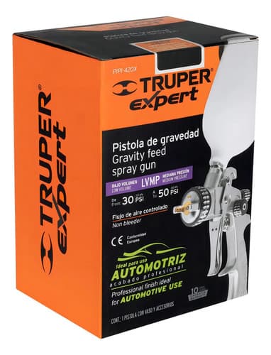 Pistola P/pintar Gravedad Lvmp 1.4 Mm Truper Expert 11749 Plateado