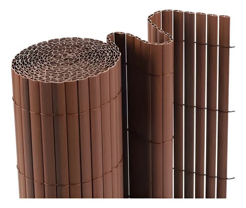Cerca De Pvc Marrón 1,2 X 3 Mts - Cañizo Caña Esteras Cerco Marrón