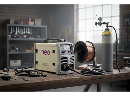 Soldadora Neo 200a 3 En 1 Mig Tig Mma + Tubo + Rollo Gris