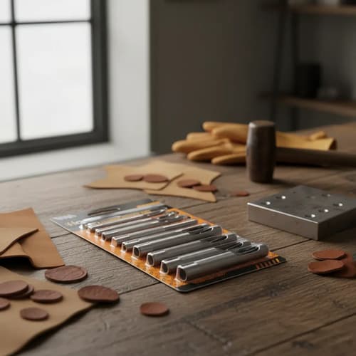 Sacabocados Punzón Cuero 2.5-10m 9pz Golpe Artesanía Hoteche