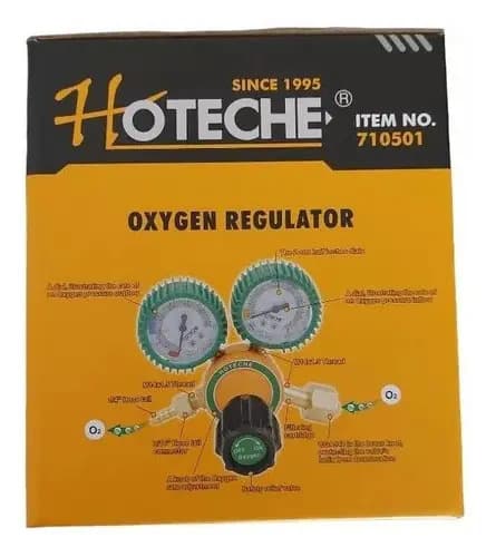 Regulador De Oxígeno Hoteche Con Manómetro De Acero Para Gas