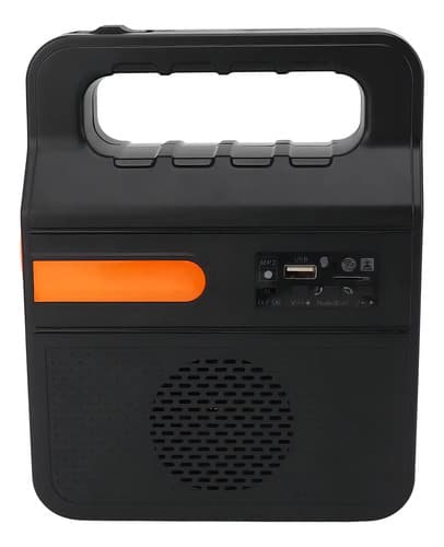 Linterna Frontal Led Purare Technologic Con Panel Solar Y Radio Mp3, Para Camping Blanco