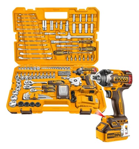 Set 152 Herramientas Ingco Combinada Llave De Impacto 500nm Color Naranja