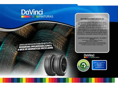 Membrana Impermeabilizante Davinci 20lt A Base De Neumaticos Blanco