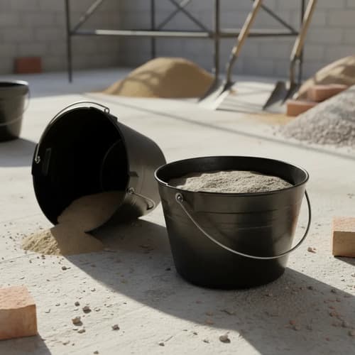 Balde Económico Reforzado Negro Ideal Para Obra Albañil Negro