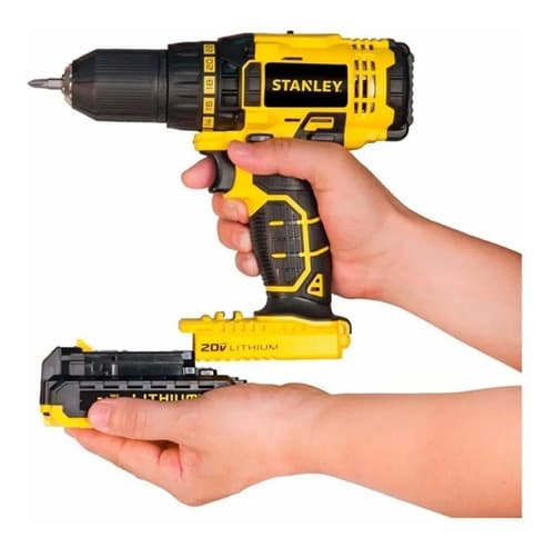 Taladro Atornillador Inalámbrico De 13mm Stanley Scd20c2 + Accesorios Con Caja De Cartón 50hz Amarillo 50 Hz