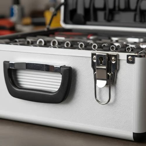 Caja De Herramientas Tipo Maleta 4 Estantes 450 Piezas Gris