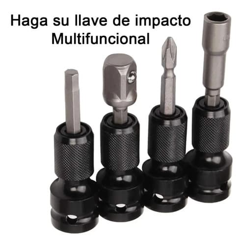 Adaptador De Impacto De 1/2 Pulgada A Hexagonal 1/4 Punta