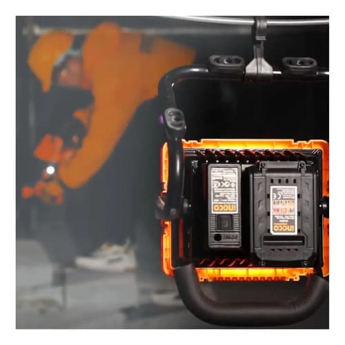 Reflector Foco 20v Con Bateria 2ah Y Cargador Ingco Amarillo Blanco Frío