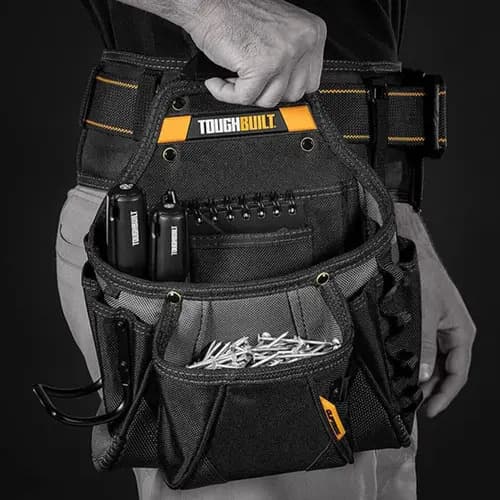 Bolso Portaherramientas 2 Bolsillos Toughbuilt Tb-ct-01 Color Negro